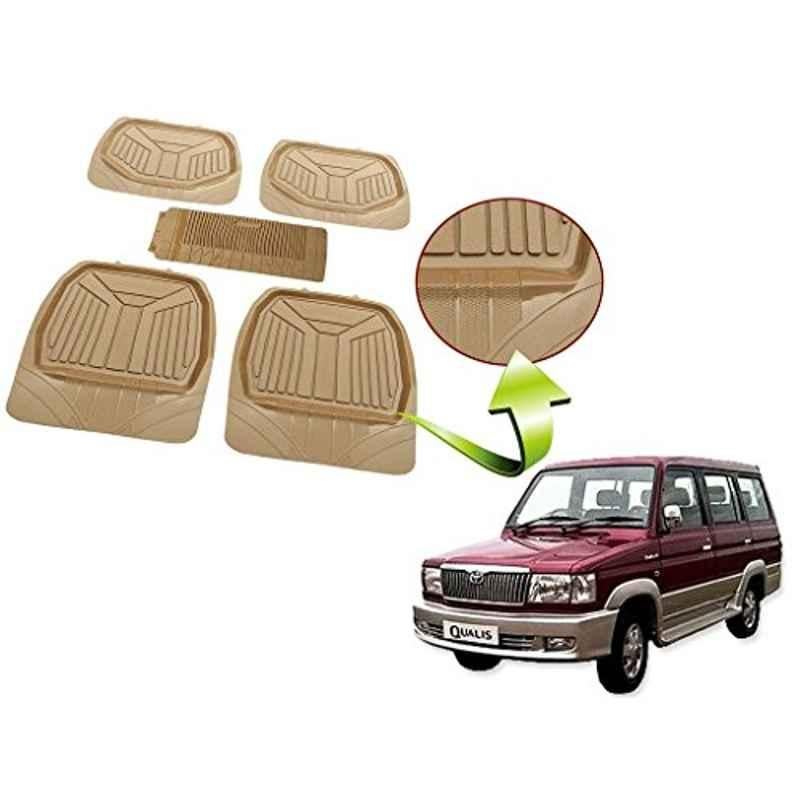 Kozdiko 5 Pcs Rubber Beige 3G Rubber Mat Set for Toyota Quails