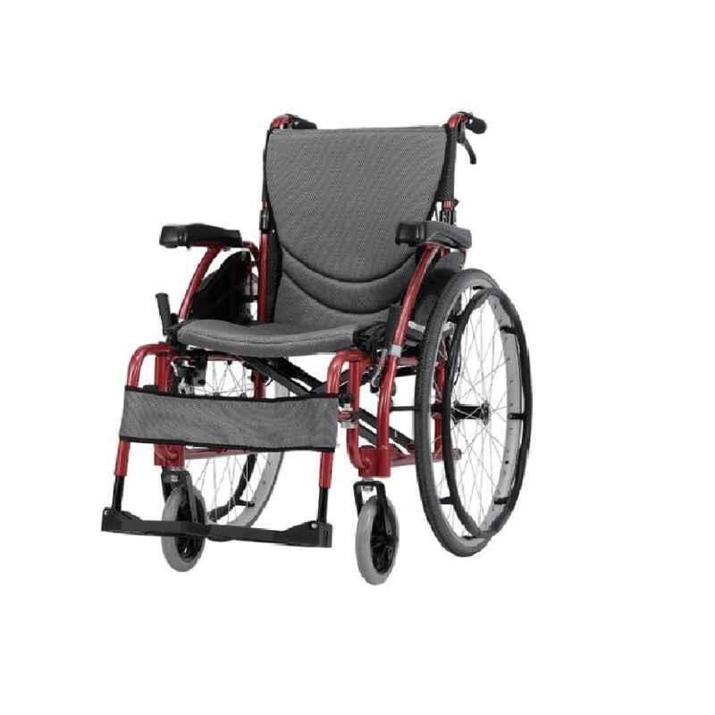 Karma S-Ergo 125 990x580x910mm Rose Red Aluminium Foldable Wheelchair