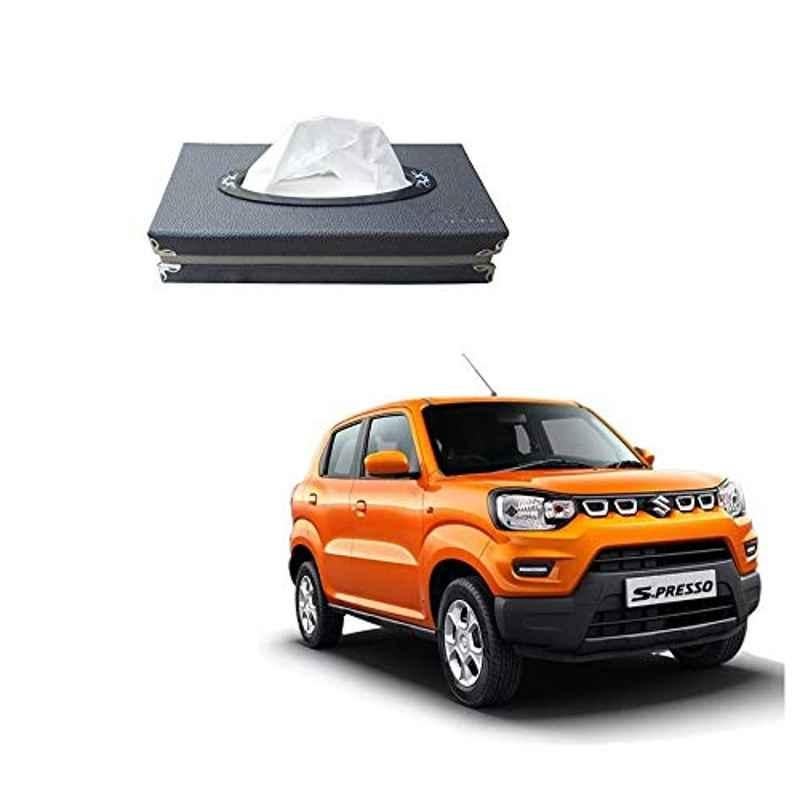 Kozdiko Leatherette Grey Tissue Paper Dispenser Box with 200 Sheets (100 Pulls) for Maruti Suzuki S-Presso