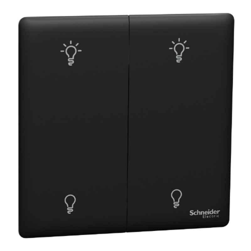 Schneider Electric Unica X 250W 2 Modules Jet Black Universal Dimmer Switch, NUX32RUD250_JB