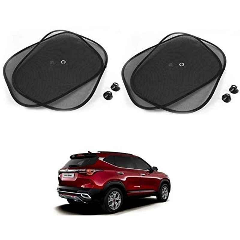 Kozdiko 4 Pcs Black Chipokoo Car Window Sunshade Curtain Set for Kia Seltos, koz_79173