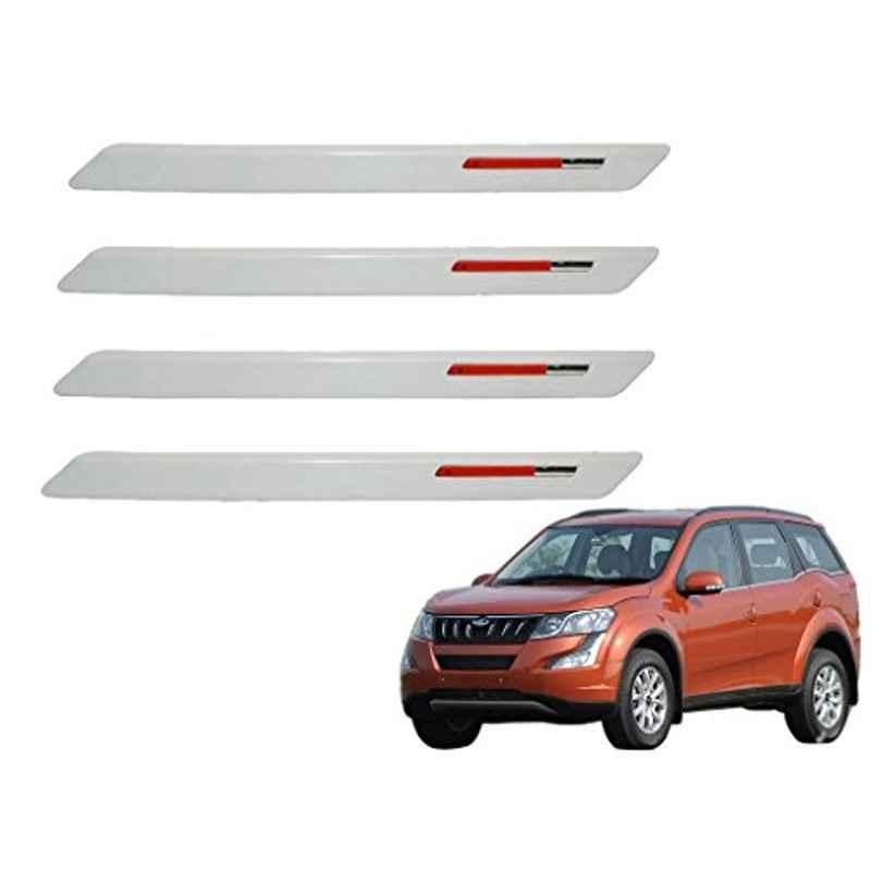 Kozdiko 4 Pcs White & Red Designer Car Bumper Protector Set for Mahindra XUV500, KOZ-33821