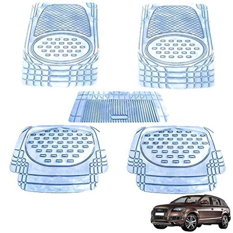 Kozdiko 5 Pcs 6605 PVC & Rubber Clear Car Foot Mat Set for Audi Q7