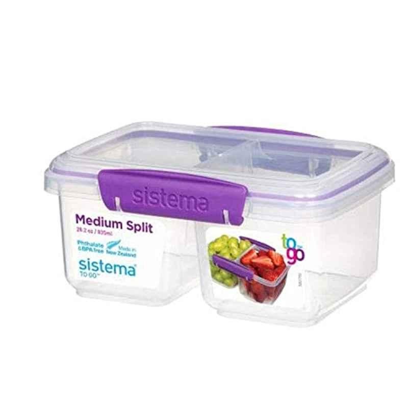 Sistema 835ml Purple Medium Split To Go Food Storage Container, 21620