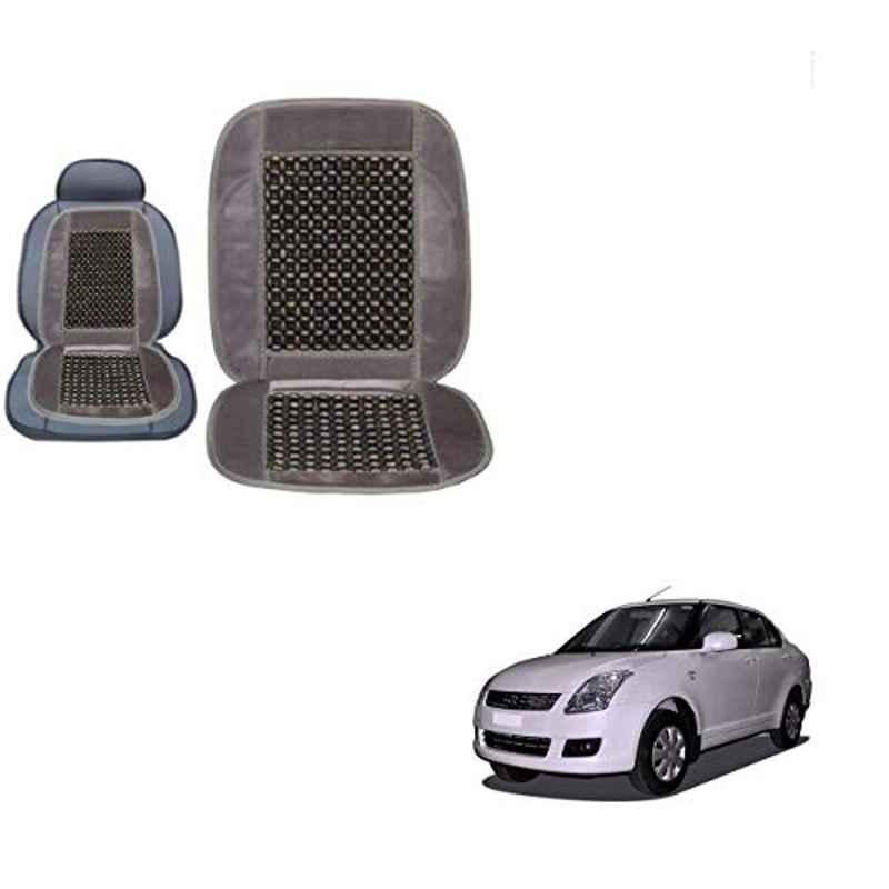 Kozdiko Wooden Bead Seat with Grey Velvet Border for Maruti Suzuki Old Dzire