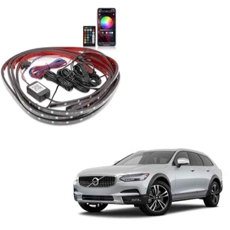 Kozdiko 12V Car Underbody Multicolor LED Strip Light Set with Wireless Remote for Volvo V90