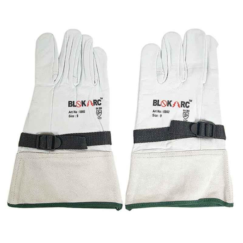 BLOCKARC 10 inch Leather Protector White Gloves, LPG-CL2-BLOKARC, Size: 10