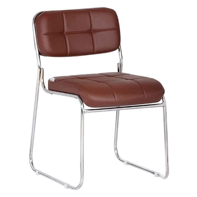 Da URBAN 89x43x62cm Leatherette Brown Armless Visitor Chair, 285