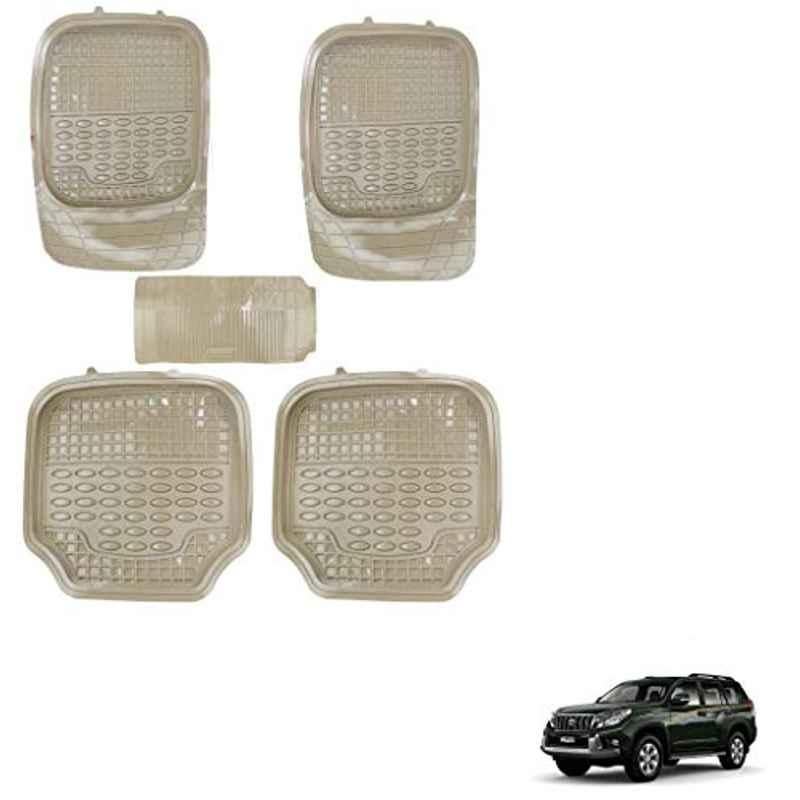 Kozdiko 5 Pcs 4G Beige Rubber & PVC Heavy Car Foot Mat Set for Toyota Land Cruiser Prado, koz_80826