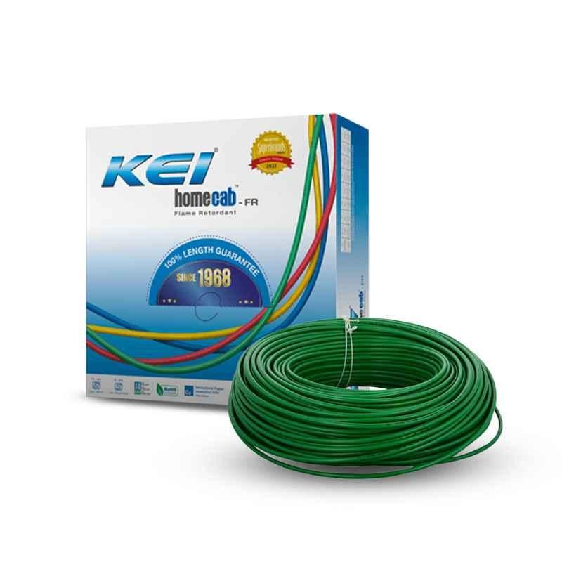 KEI 0.5 Sqmm Single Core Homecab FR Green Copper Unsheathed Flexible Cable, Length: 90 m