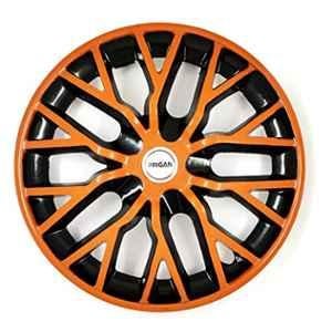 Prigan 4 Pcs 15 inch Orange & Black Press Fitting Wheel Cover Set for Fiat Linea (Active & Dynamic)