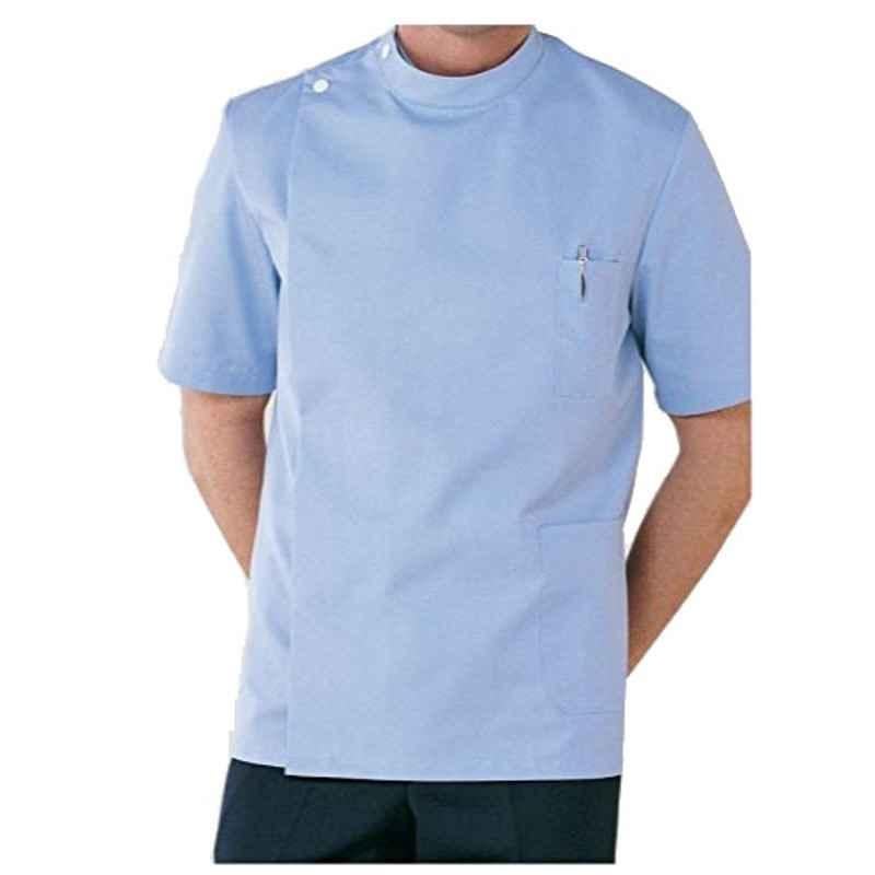 Superb Uniforms Polyester & Viscose Sky Blue Half Sleeves Dental Tunic Top, SUW/N/MT03, Size: L