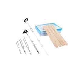 Forgesy 105 Pcs Wooden Tongue Depressor with Stainless Steel Tuning Fork, Reflex Knee & Round Percussion Hammer Set