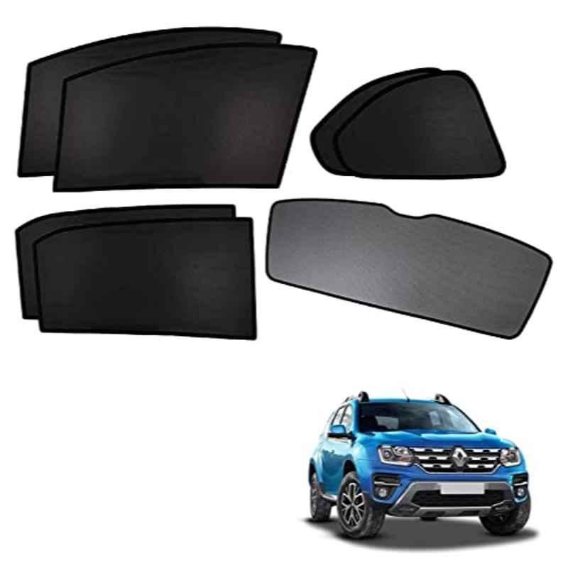 Kozdiko 5 Pcs Polyester Black Non Magnetic Window & Rear Sun Shades Set for Renault Duster