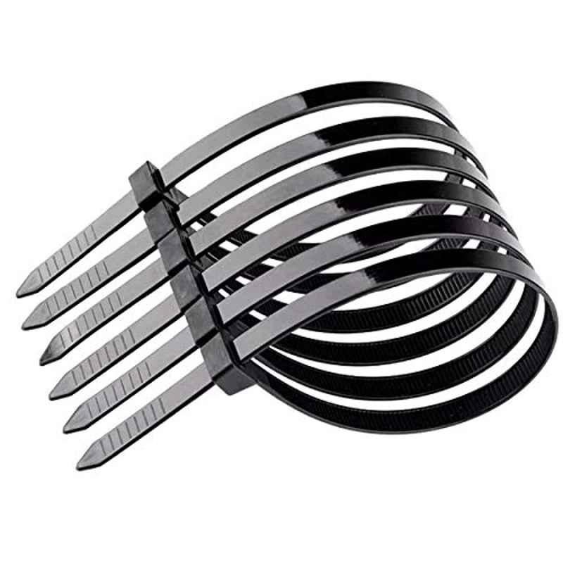 12 inch Nylon Black Self Locking Zip Cable Ties (Pack of 100)