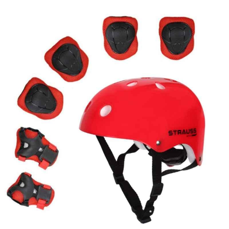 Strauss 25x22x16cm ‎ABS Plastic & EPS Foam Red Protective Adjustable Helmet, ST-2197