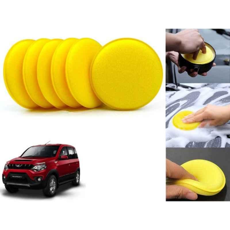 Auto Pearl Polyurethane Beige Washing & Waxing Polish Foam Sponge for Nuvo Sport (Pack of 6)