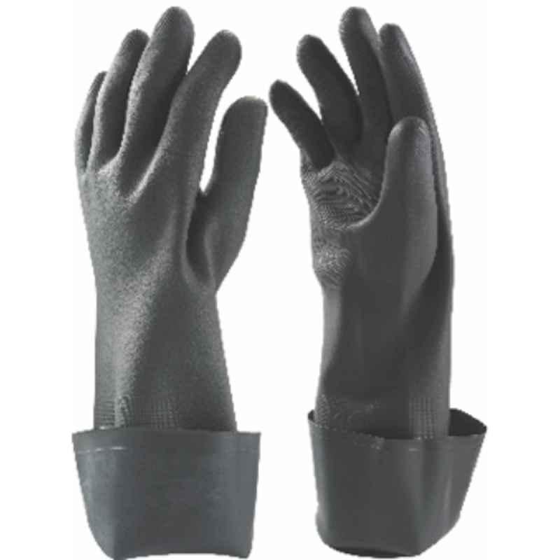 Euro Rubber Black Gloves, Size: Medium