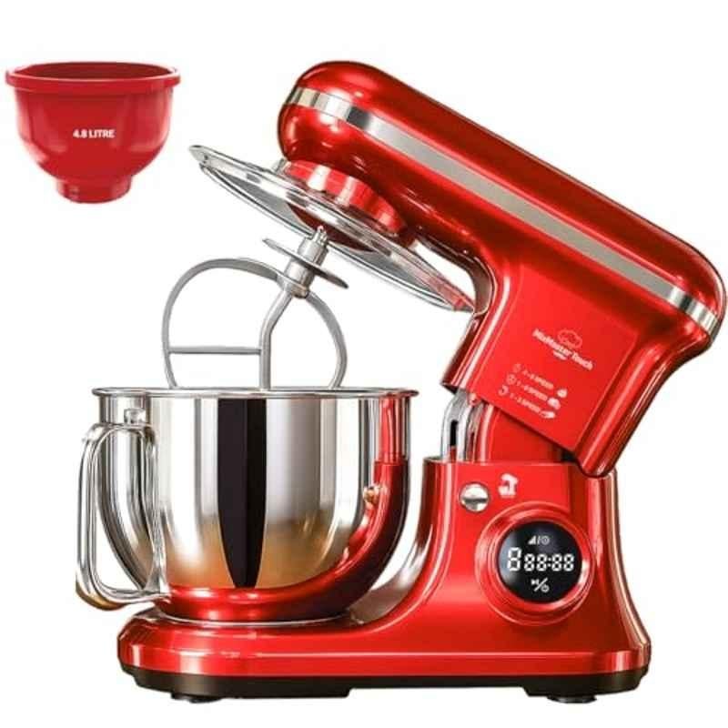 Inalsa MixMaster Touch 1600W Red Professional Stand Mixer with 2 Bowls & 2 Years Warranty