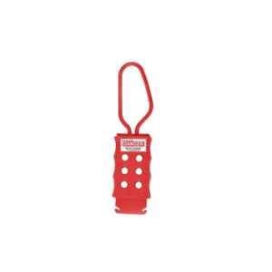 Lukko Safety 6 Holes PPCP Red Non Conductive Safety Lockout Hasp, Jaw Size: 33.6-80 mm, LS-H65