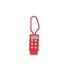 Lukko Safety 6 Holes PPCP Red Non Conductive Safety Lockout Hasp, Jaw Size: 33.6-80 mm, LS-H65