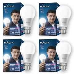 Magik Maximo Plus 7W 6500K B22 Cool White LED Bulb (Pack of 4), LUMAP007C4129E4