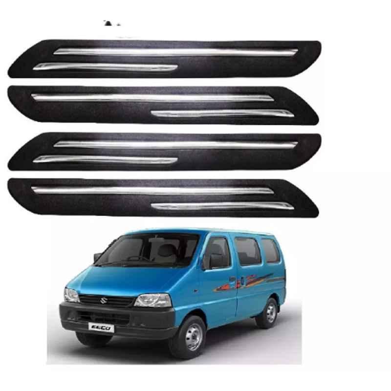 Sca Rubber Car Side Bumper Protector Guard with Double Chrome Strip for Maruti Suzuki Dzire Old Model Black Set Of 4, SCA-9TFZ5X