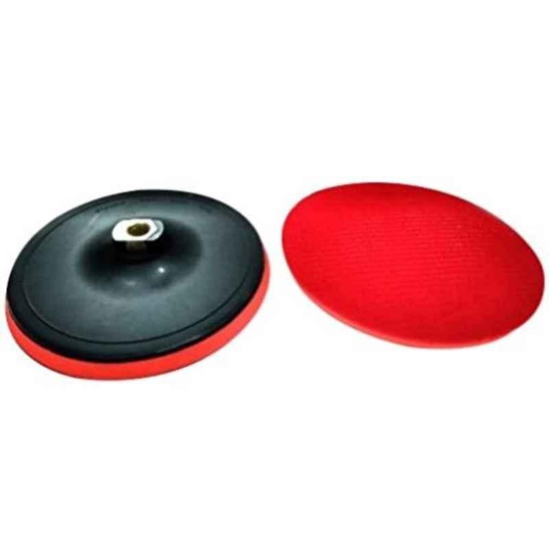 Krost Rubber M14 Polishing Backup Pad With Hook, 7 inch, Red and Black