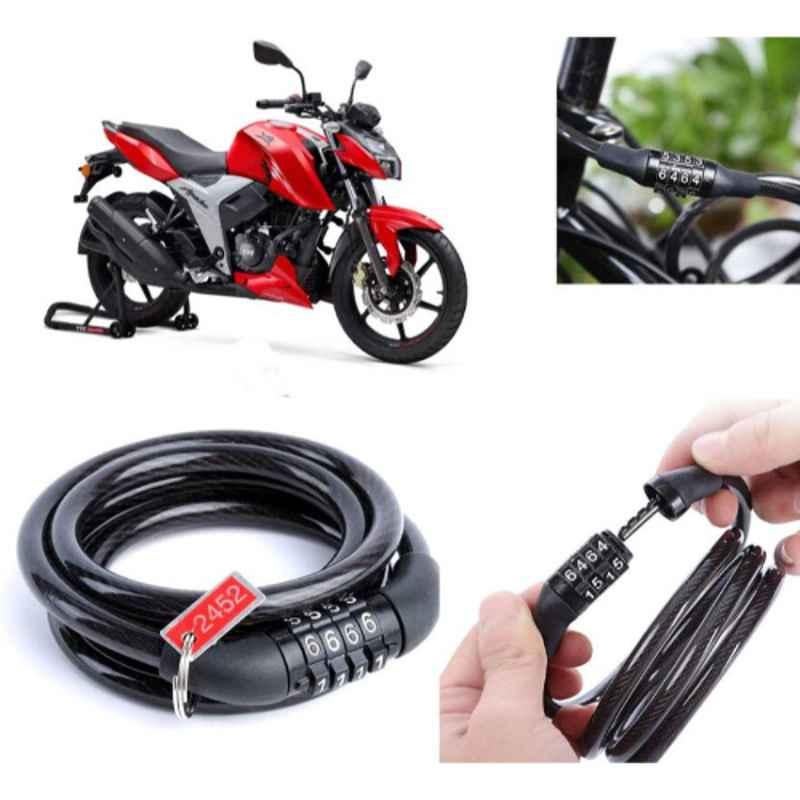 Auto Pearl PVC & Plastic Black Combination Cable Lock for Apache