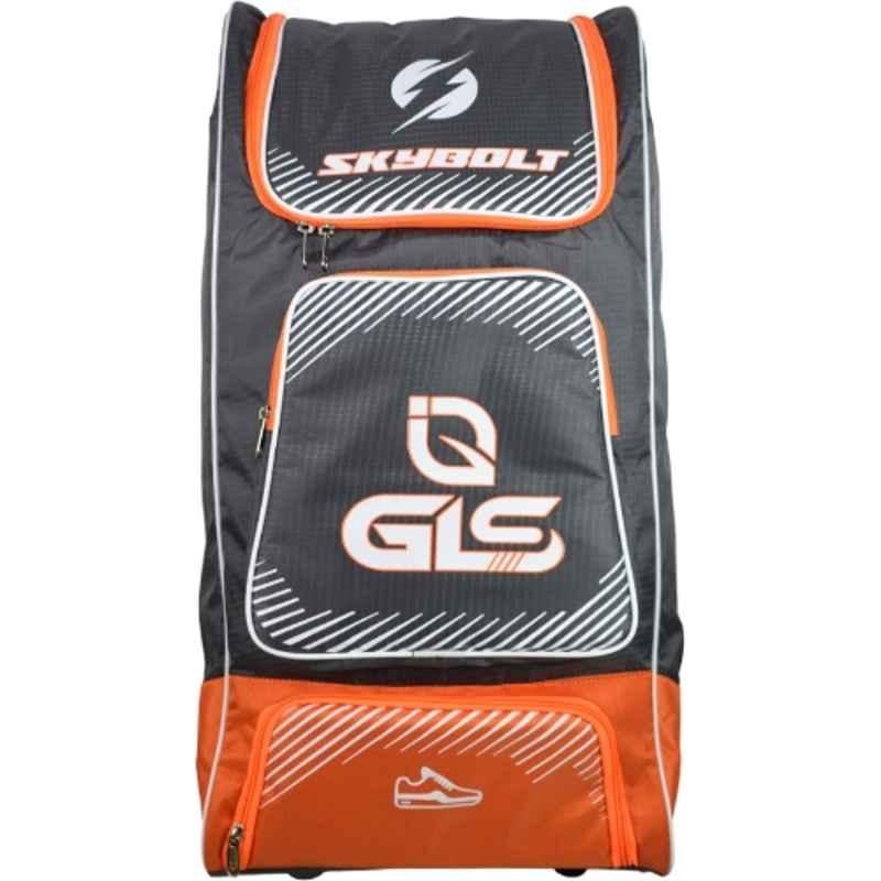 GLS Skybolt 71 Litre PU Green & Orange Duffle Cricket Kit Bag with Two & Shoe Pocket