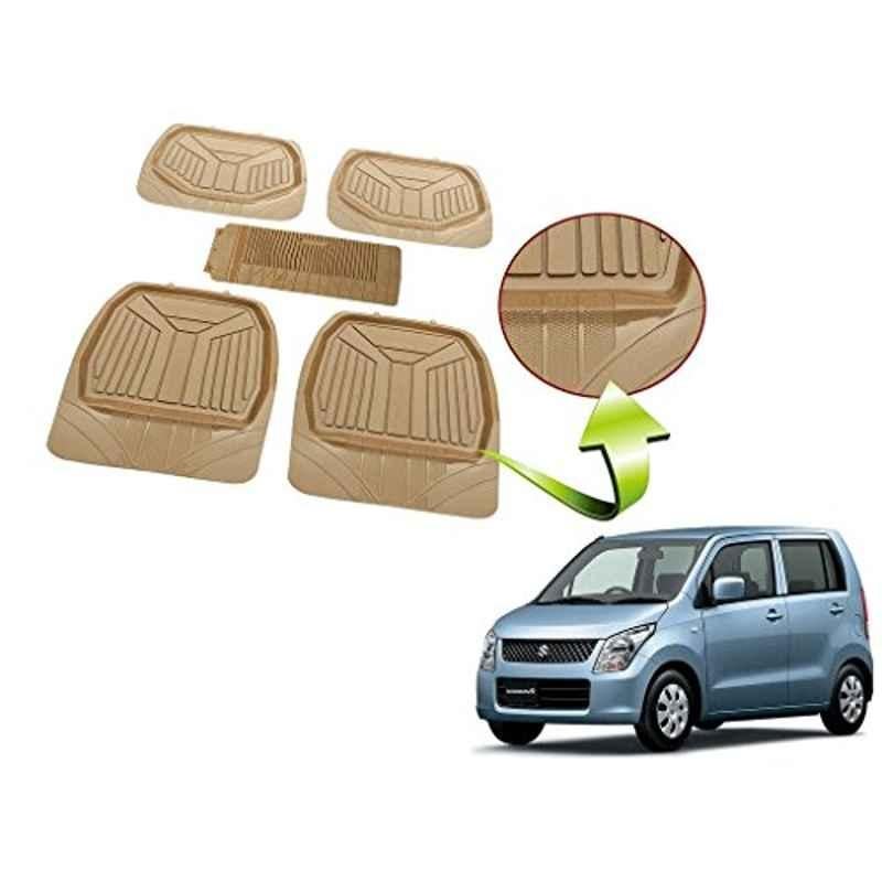 Kozdiko 5 Pcs Rubber Beige 3G Rubber Mat Set for Maruti SX4