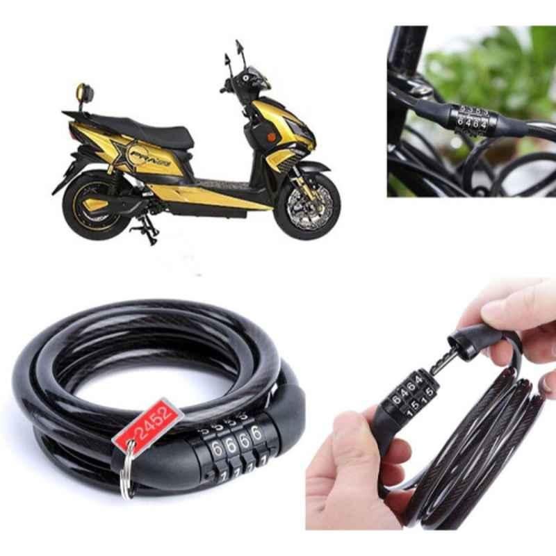 Auto Pearl PVC & Plastic Black Combination Cable Lock for i-Praise