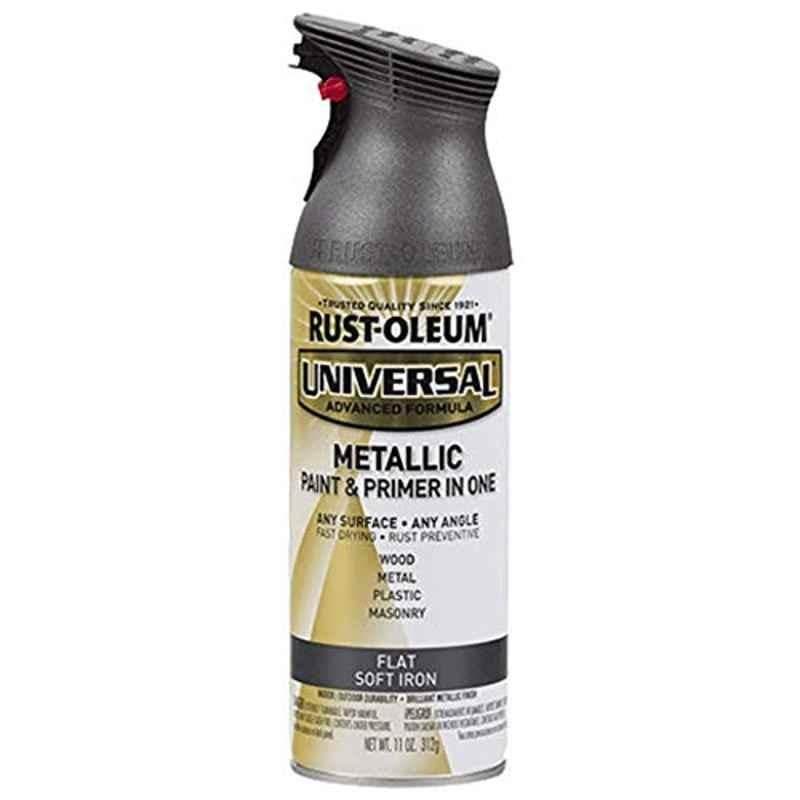 Rust-Oleum 11 Oz Universal Metallic Flat Met Soft Iron Paint & Primer