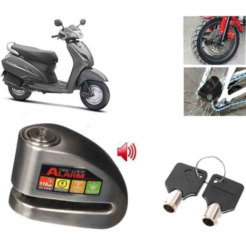 Auto Pearl Steel Black Anti-Theft Alarm Disc Brake Lock for Activa 3G, Lock_294