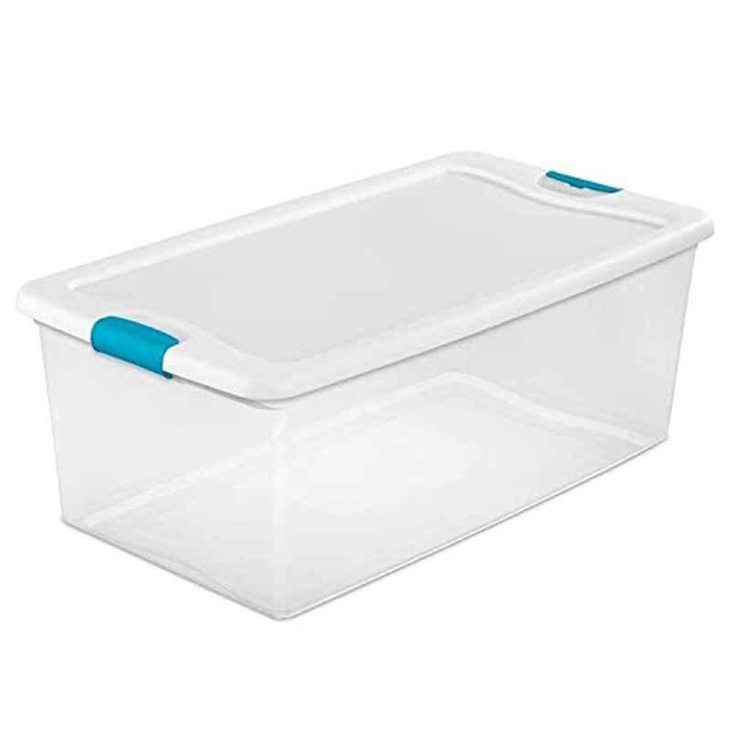 Sterilite 106 Quarts Plastic White Latching Box