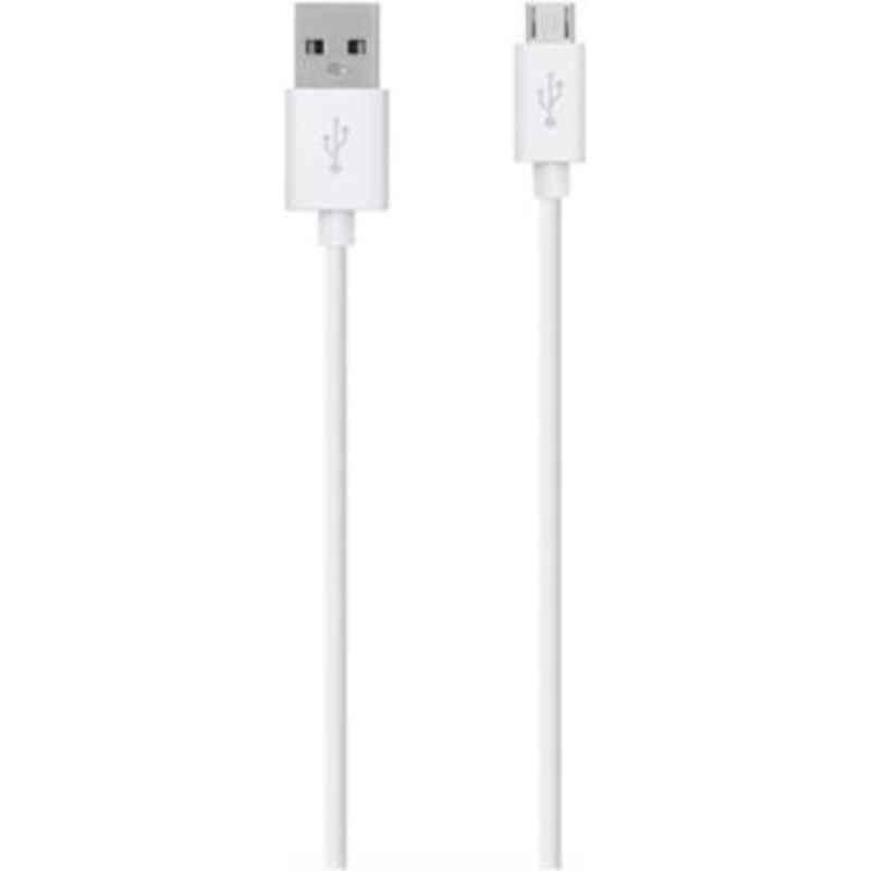 Belkin 1.2m White Round Micro USB to USB 2.0 Cable, F2CU012bt04-WHT
