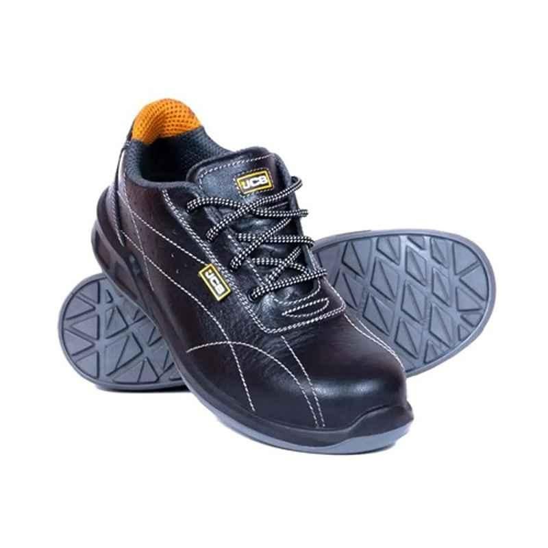 JCB Sitemaster Leather Black Steel Toe Low Ankle Work Safety Shoes, Size:6