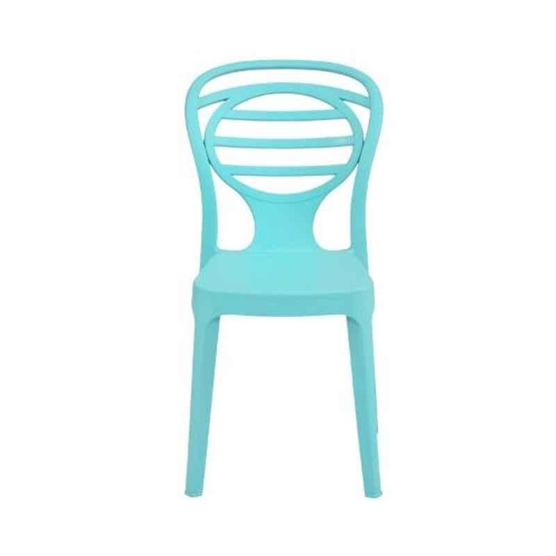 Supreme Oak Plastic Aqua Blue Elegantly Design Chair without Arm (Pack of 4)