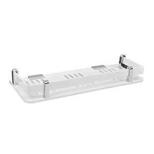 Plantex 12x5 inch Acrylic White Wall Mount Deluxe Bathroom Shelf