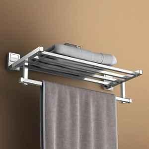 Plantex 304 Grade Stainless Steel Towel Rack for Bathroom/Towel Stand/Hanger/Bathroom Accessories Darcy (18 inch-Chrome)