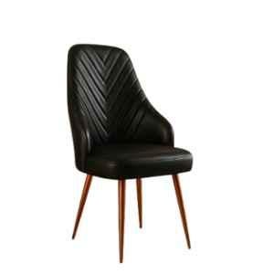 Zidle Helium Leatherette Elite Black Visitor Dining Chair with Metal Taper Legs