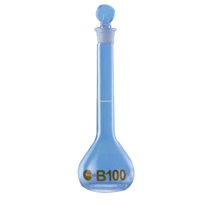 Borosil 1000ml Class B Volumetric Glass Flask with Interchangeable Solid Glass Stopper, 5641029