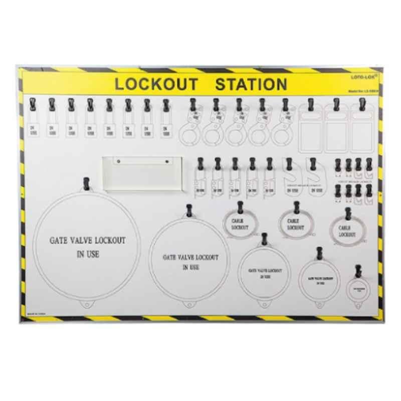 LOTO-LOK 1220x840mm Shadow Board Construction Lockout Station with Aluminium Alloy Frame, LS-SBEM