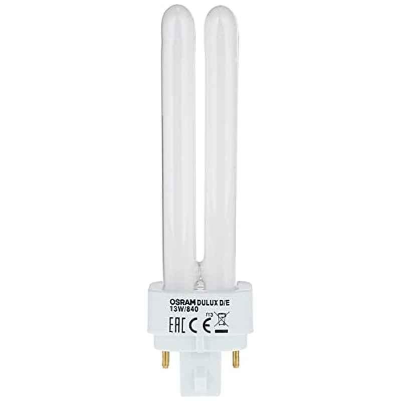 Osram 13W 4 Pin Cool White Fluorescent Bulb, Dulux-D/E 13W/840