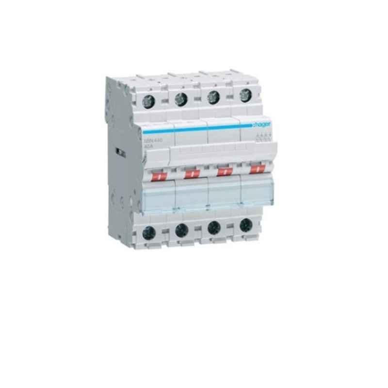 Hager 40A 4 Pole Isolator Modular Break Switch, SBN441N/SBN440