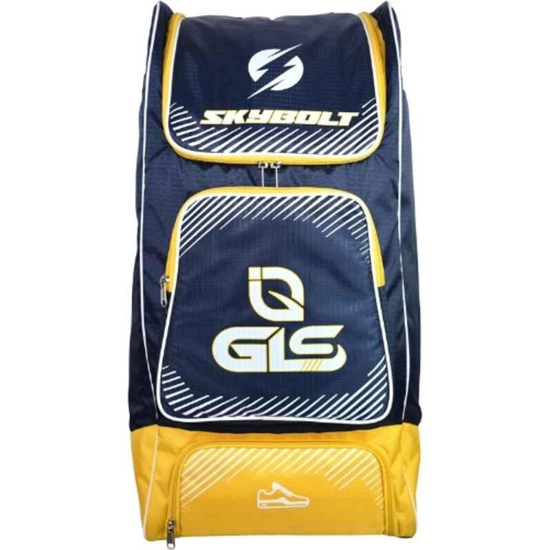GLS Skybolt 71 Litre Blue & Orange Cricket Kit Duffle Bag with Two Bat & Shoe Pocket, CDB18