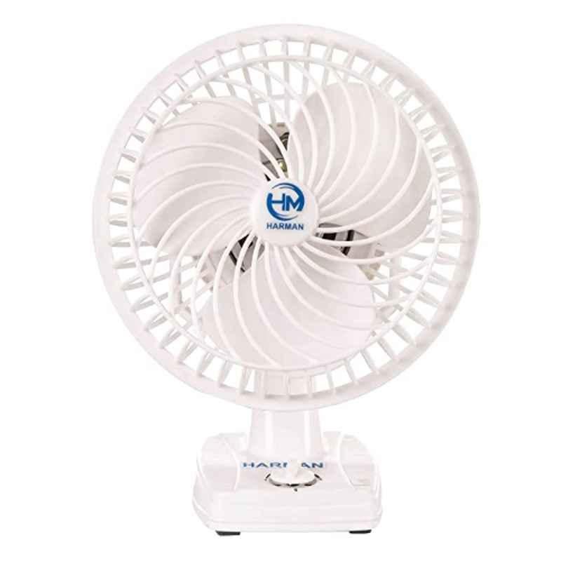 HM 70W 9 inch 2500rpm White 3 Blade Table Fan, Sweep: 225 mm