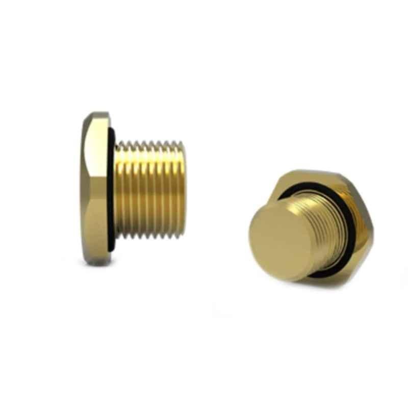 Hawke 390 M75 Brass Hexagon Head Stopping Plug with Nitrile O-Ring