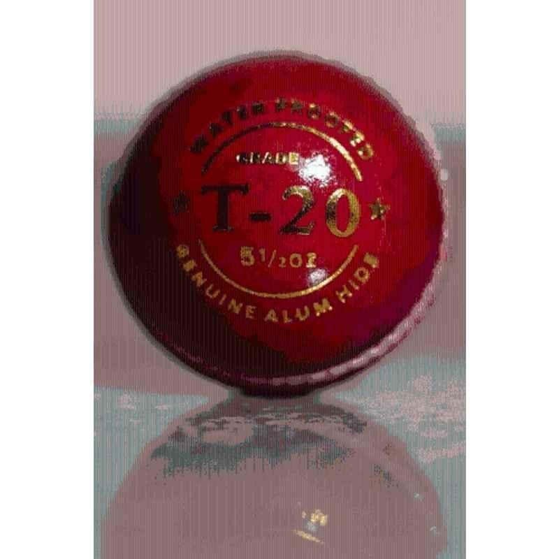 KHX Hub T-20 Red Cricket Leather Ball