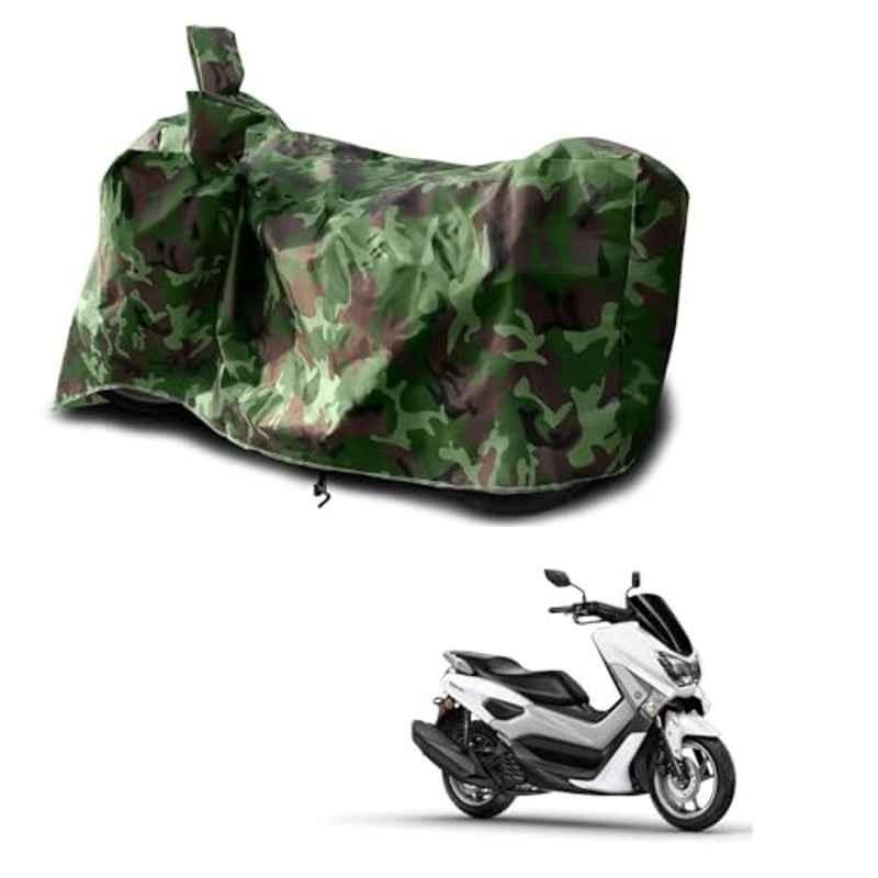 Kozdiko Polyester Jungle Print Waterproof Bike Body Cover with Mirror Pockets & Buckle Belt for Yamaha NMAX 150